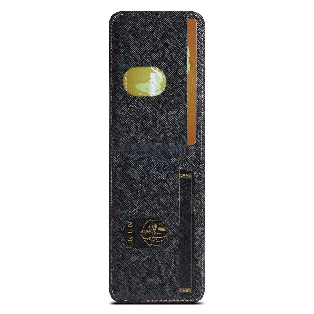 SUTENI H17 For iPhone 16 Pro Magnetic Case Cross Texture Leather Phone Back Cover with Detachable Card Bag - Black - 4