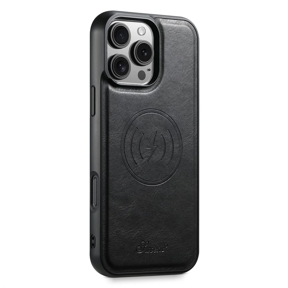 SUTENI H17 For iPhone 16 Pro Max Case Compatible with MagSafe Card Holder Kickstand Phone Cover - Black - 2