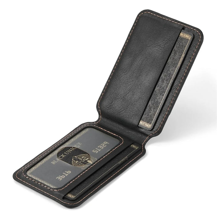 SUTENI H15 For iPhone 16 Pro Max Magnetic Case Detachable Card Holder Phone Cover - Black - 6