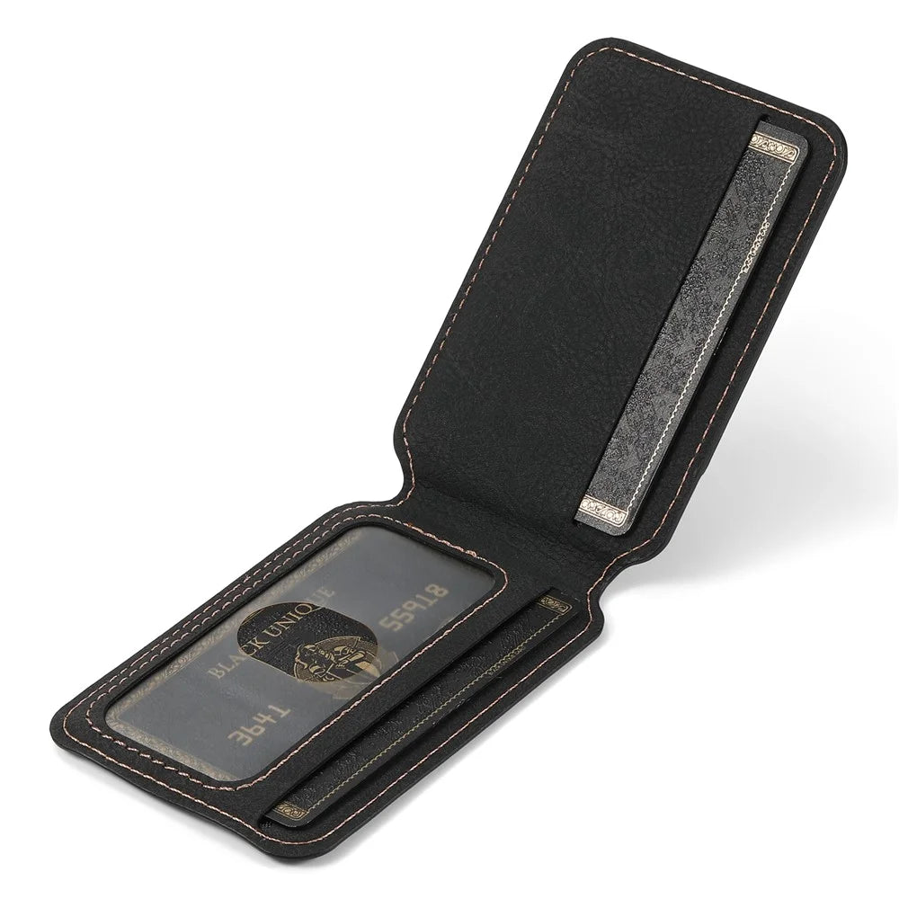 SUTENI H16 For iPhone 16 Pro Max Magnetic Case Kickstand Phone Cover Detachable Card Holder - Black - 6