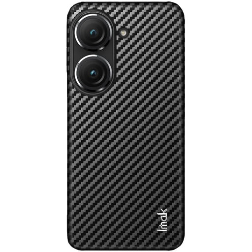 IMAK Ruiyi Series for Asus Zenfone 9 5G Carbon Fiber Texture PU Leather Coated PC Back Case Anti-scratch Anti-drop Phone Cover - 1