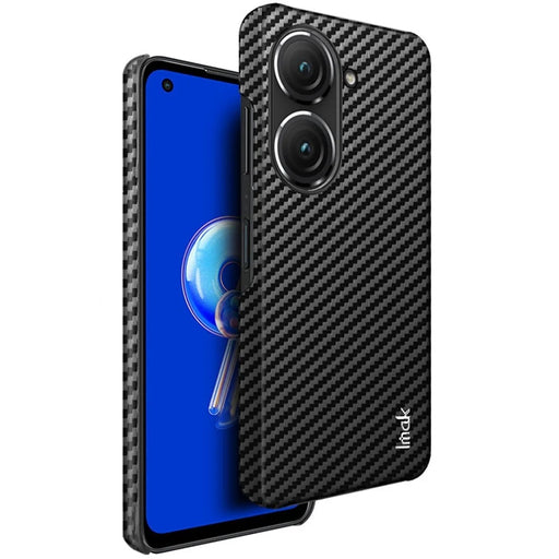 IMAK Ruiyi Series for Asus Zenfone 9 5G Carbon Fiber Texture PU Leather Coated PC Back Case Anti-scratch Anti-drop Phone Cover - 2