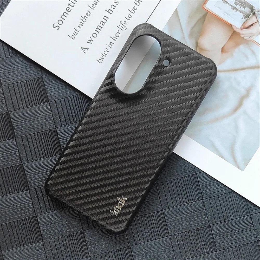 IMAK Ruiyi Series for Asus Zenfone 9 5G Carbon Fiber Texture PU Leather Coated PC Back Case Anti-scratch Anti-drop Phone Cover - 6