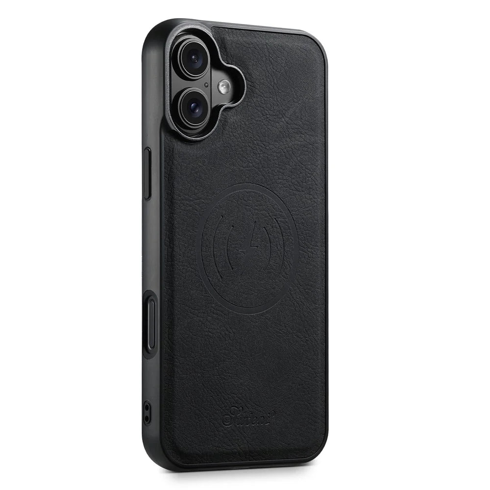SUTENI H16 For iPhone 16 Magnetic Case Kickstand Phone Cover Detachable Card Holder - Black - 3