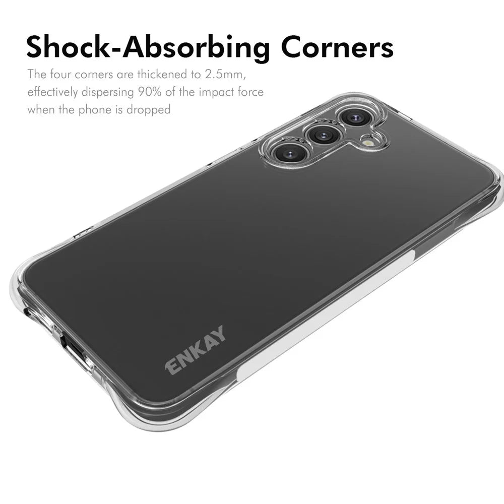 ENKAY HAT PRINCE For Samsung Galaxy S25 Clear Phone Case   Shockproof Anti-Slip TPU Cover - Transparent - 2