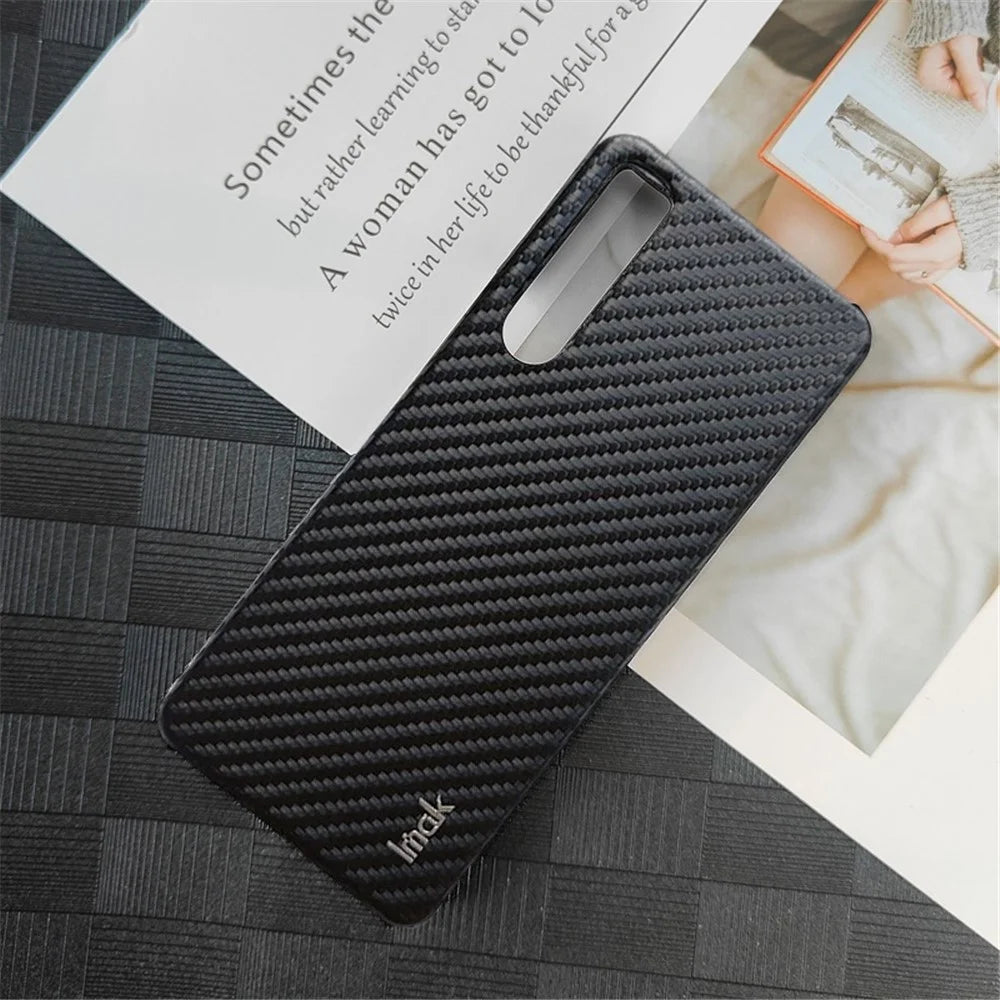 IMAK Ruiyi Series for Sony Xperia 5 IV 5G Carbon Fiber Texture PU Leather Coated PC Case Anti-scratch Anti-fingerprint Phone Cover - 6