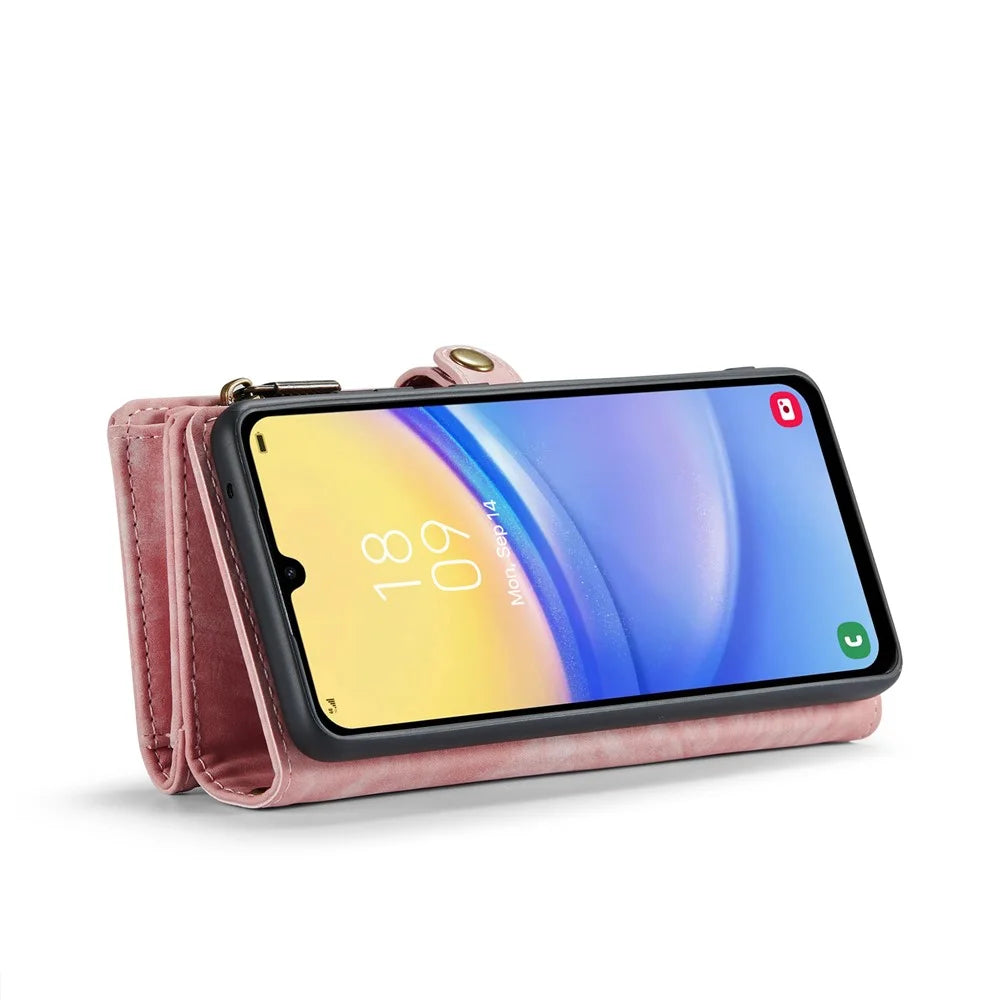 CASEME For Samsung Galaxy A16 5G / A16 4G Phone Cases  008 Leather Cover with Detachable Wallet and Strap - Pink - 4
