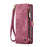 CASEME For Samsung Galaxy S24 FE Phone Cases  008 Leather Cover with Detachable Wallet and Strap - Red - 2