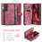 CASEME For Samsung Galaxy S24 FE Phone Cases  008 Leather Cover with Detachable Wallet and Strap - Red - 5