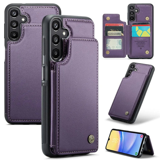 CASEME For Samsung Galaxy A16 5G / A16 4G Phone Case  C22 Leather Back Cover with RFID Blocking Card Slots - Purple - 1