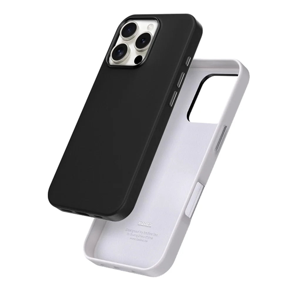 KZDOO Noble Collection Series For iPhone 16 Case PU+PC Shockproof Phone Cover - Black - 7