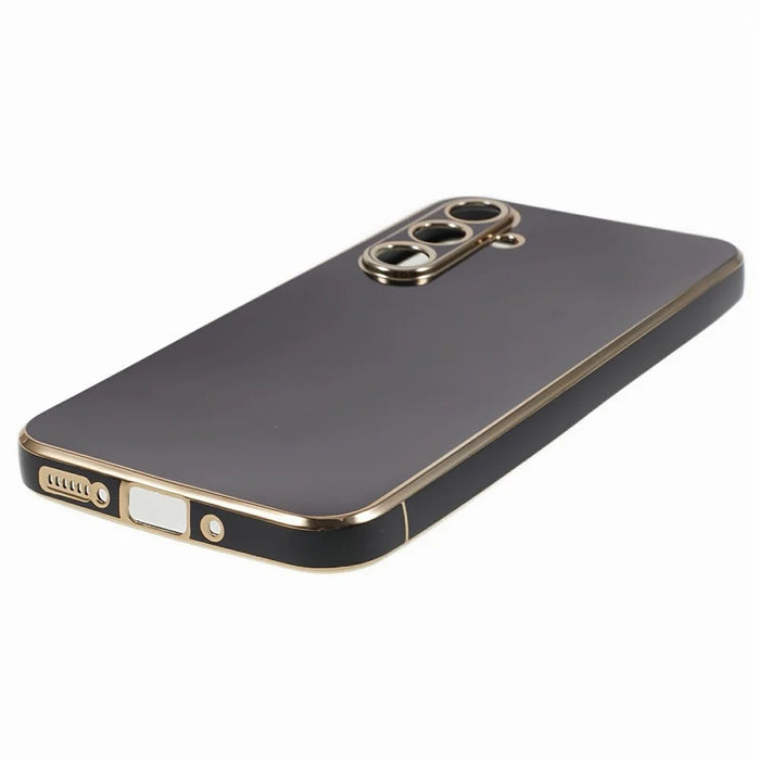 For Samsung Galaxy S25+ Case TPU Slim Fit Shockproof Phone Cover 6D Electroplating - Black - 4