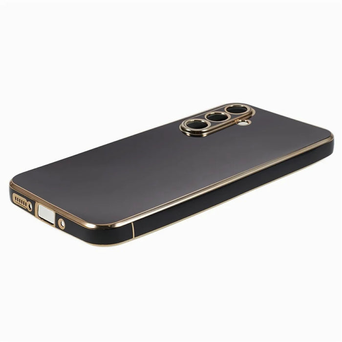 For Samsung Galaxy S25+ Case TPU Slim Fit Shockproof Phone Cover 6D Electroplating - Black - 6