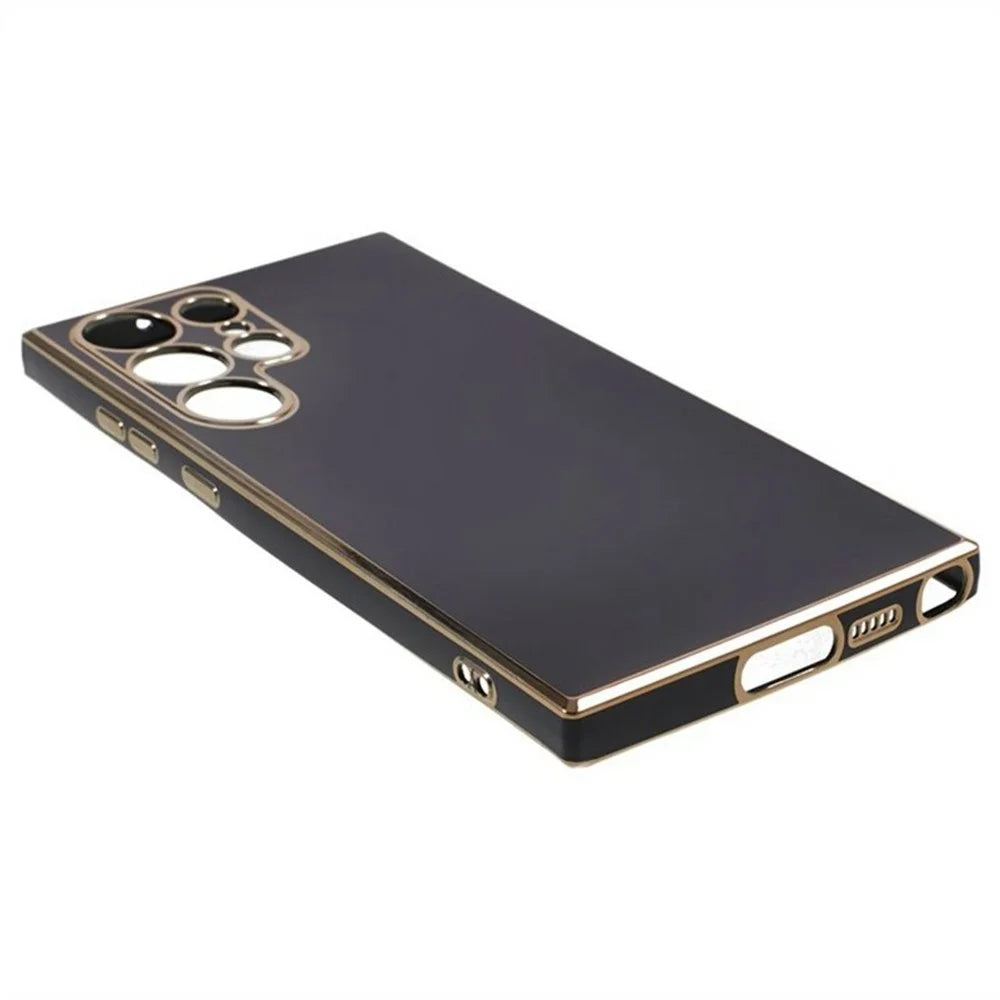 For Samsung Galaxy S25 Ultra Case TPU Slim Fit Shockproof Phone Cover 6D Electroplating - Black - 5