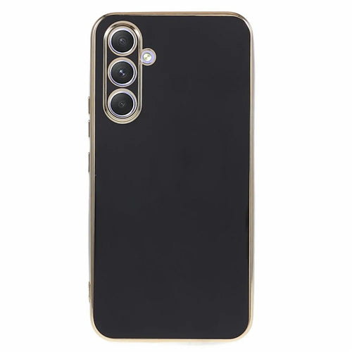 For Samsung Galaxy S25 Case TPU Slim Fit Shockproof Phone Cover 6D Electroplating - Black - 1
