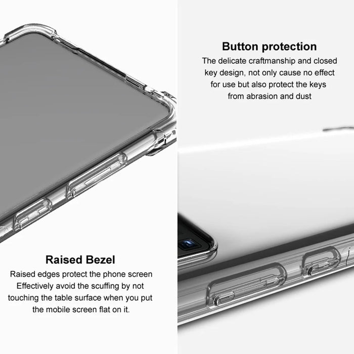 IMAK For iPhone 14 Soft TPU Phone Back Cover Shockproof Four Corners Airbag Case - Transparent Black - 5