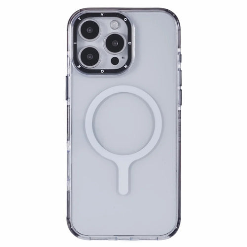 YOUNGKIT For iPhone 16 Pro Max Case Compatible with MagSafe Glossy TPU+TPE Phone Cover - Crystal Grey Shadow - 1