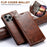 SUTENI For iPhone 16 Pro Max Case PU Leather Stand Wallet Phone Cover - Khaki - 5