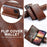 SUTENI For iPhone 16 Pro Max Case PU Leather Stand Wallet Phone Cover - Khaki - 6