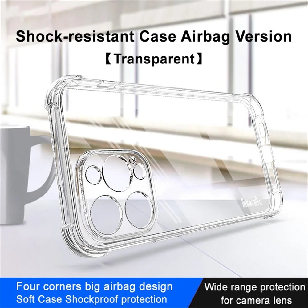 IMAK For iPhone 14 Pro Max Airbag Reinforced Corner TPU Phone Cover Back Protector Case - Transparent - 2