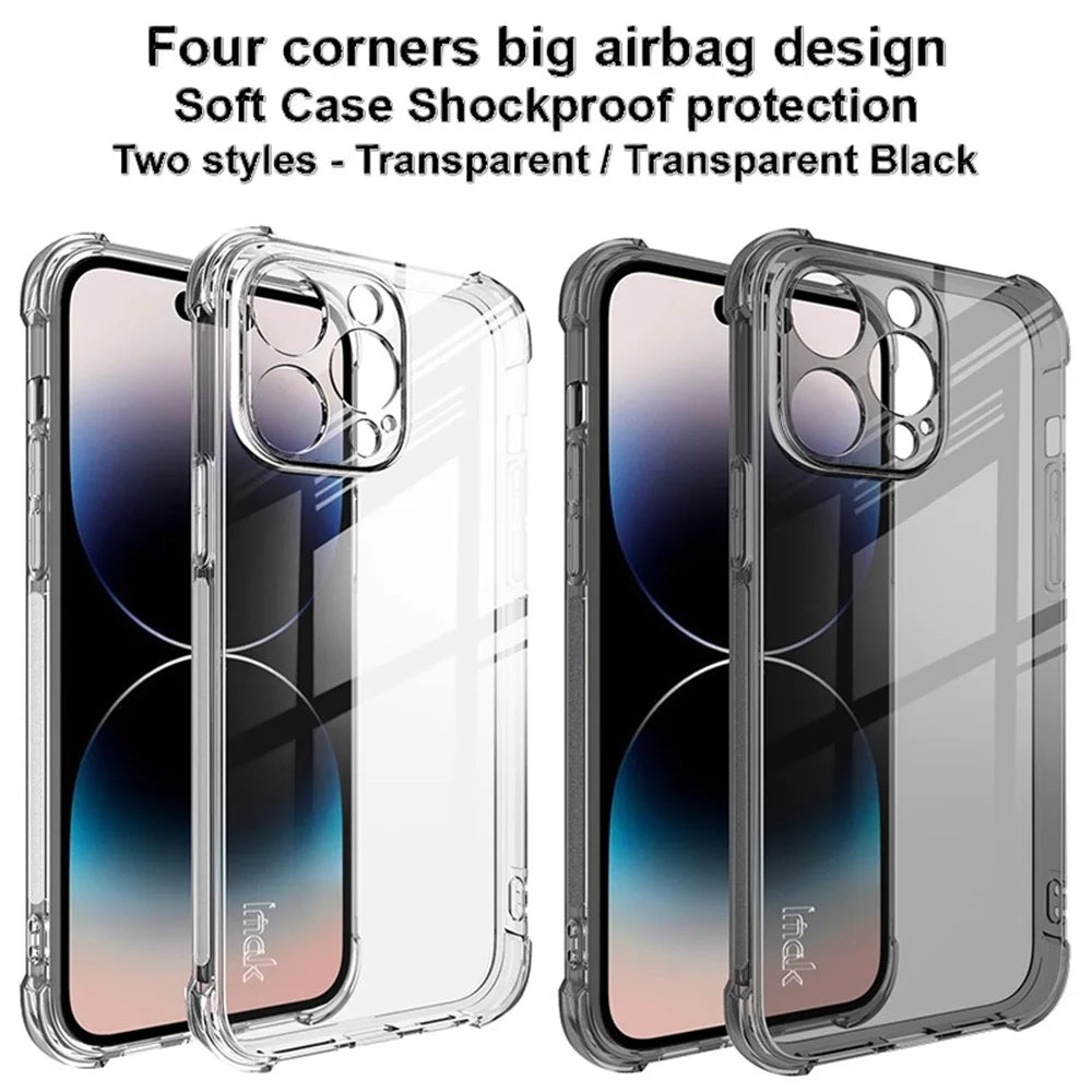IMAK For iPhone 14 Pro Max Airbag Reinforced Corner TPU Phone Cover Back Protector Case - Transparent - 6