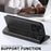 SUTENI For iPhone 16 Pro Case PU Leather Stand Wallet Phone Cover - Black - 4