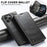 SUTENI For iPhone 16 Pro Case PU Leather Stand Wallet Phone Cover - Black - 5