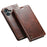 SUTENI For iPhone 16 Plus Case PU Leather Stand Wallet Phone Cover - Khaki - 1