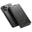 SUTENI For iPhone 16 Case PU Leather Stand Wallet Phone Cover - Black - 1