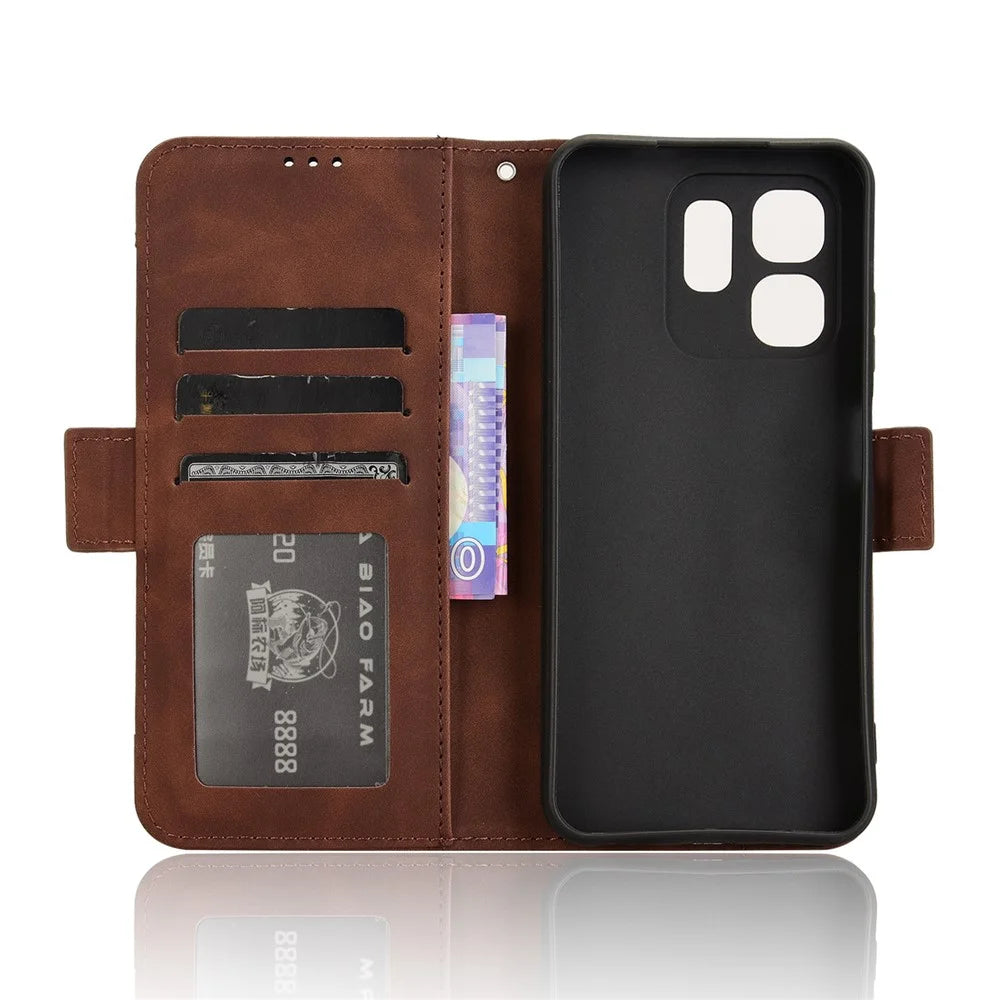 For Infinix Hot 50i 4G X6531 / Smart 9 4G X6532 Leather Case Phone Wallet Cover with Multiple Card Slots - Brown - 5