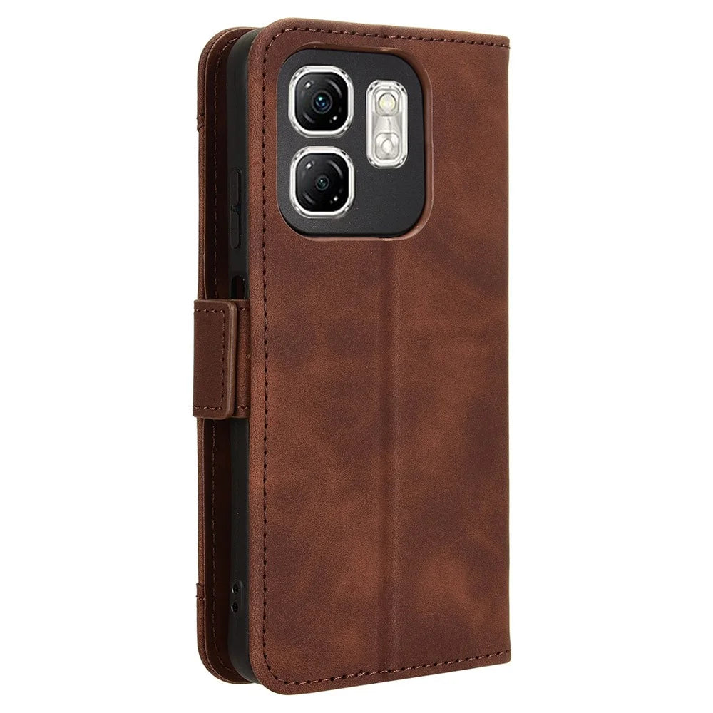 For Infinix Hot 50i 4G X6531 / Smart 9 4G X6532 Leather Case Phone Wallet Cover with Multiple Card Slots - Brown - 7