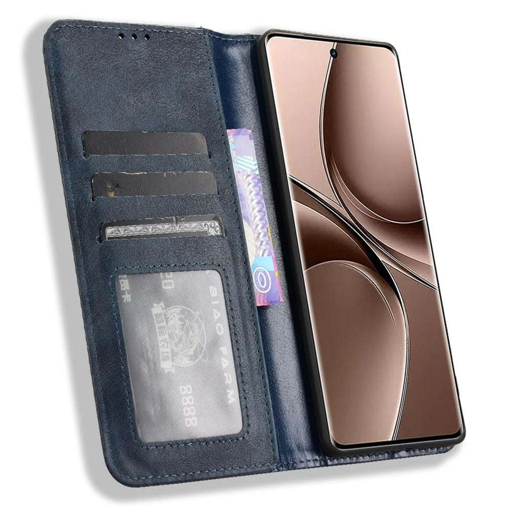 For vivo V40e 5G / iQOO Z9s 5G Leather Case Wallet Stand Retro Texture Phone Cover - Blue - 2