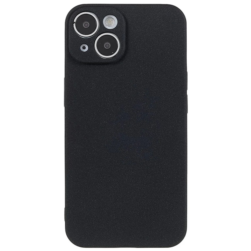 For iPhone 14 Double-Sided Matte Soft TPU Phone Cover Anti-fingerprint Anti-scratch Back Case - Black - 2