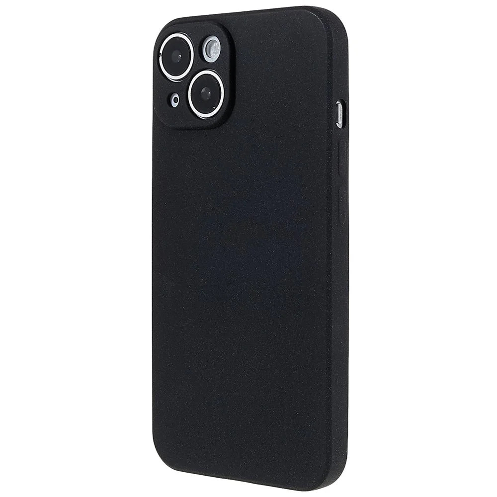 For iPhone 14 Double-Sided Matte Soft TPU Phone Cover Anti-fingerprint Anti-scratch Back Case - Black - 3