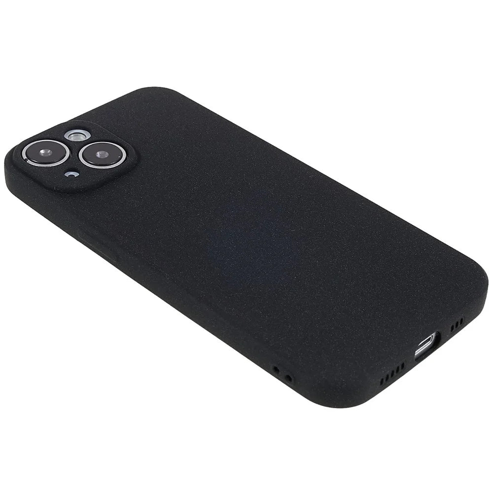 For iPhone 14 Double-Sided Matte Soft TPU Phone Cover Anti-fingerprint Anti-scratch Back Case - Black - 5