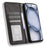 For itel A80 4G A671LC Leather Case Wallet Stand Retro Texture Phone Cover - Black - 2