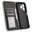For itel A80 4G A671LC Leather Case Wallet Stand Retro Texture Phone Cover - Black - 5