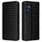 For Samsung Galaxy A16 5G / A16 4G Wallet Case Rhombus Imprinted Leather Phone Cover - Black - 1