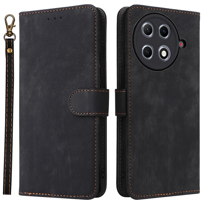 For TECNO Camon 30S Pro 4G Wallet Case RFID Blocking PU Leather Cover Stand View - Black - 1