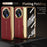 For vivo X Fold3 Case PU Leather+PC Electroplating Phone Cover with Tempered Glass Screen Film - Red - 2