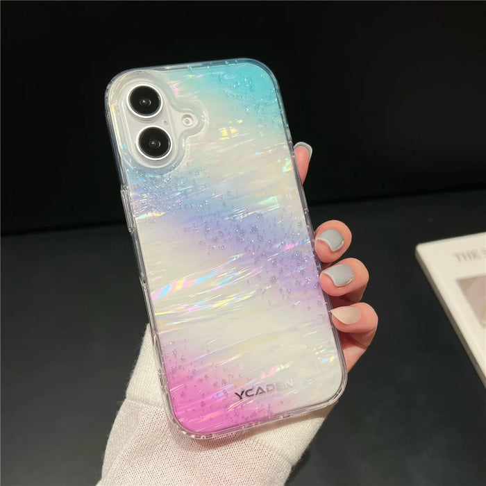 For iPhone 16 Case Colorful Design Shockproof Hard PC Phone Shell - Blue / Red - 2