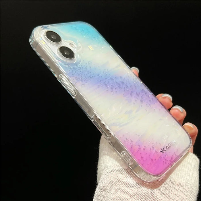 For iPhone 16 Case Colorful Design Shockproof Hard PC Phone Shell - Blue / Red - 4