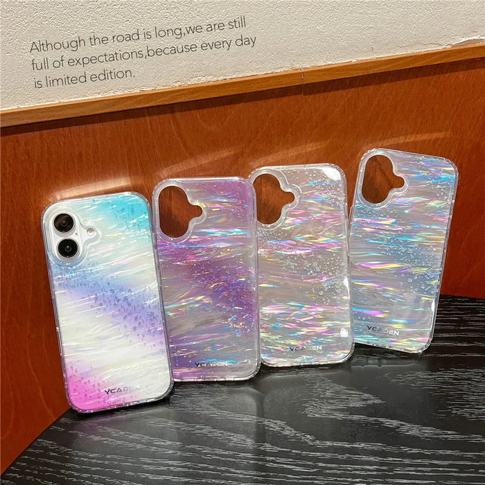 For iPhone 16 Case Colorful Design Shockproof Hard PC Phone Shell - Blue / Red - 7