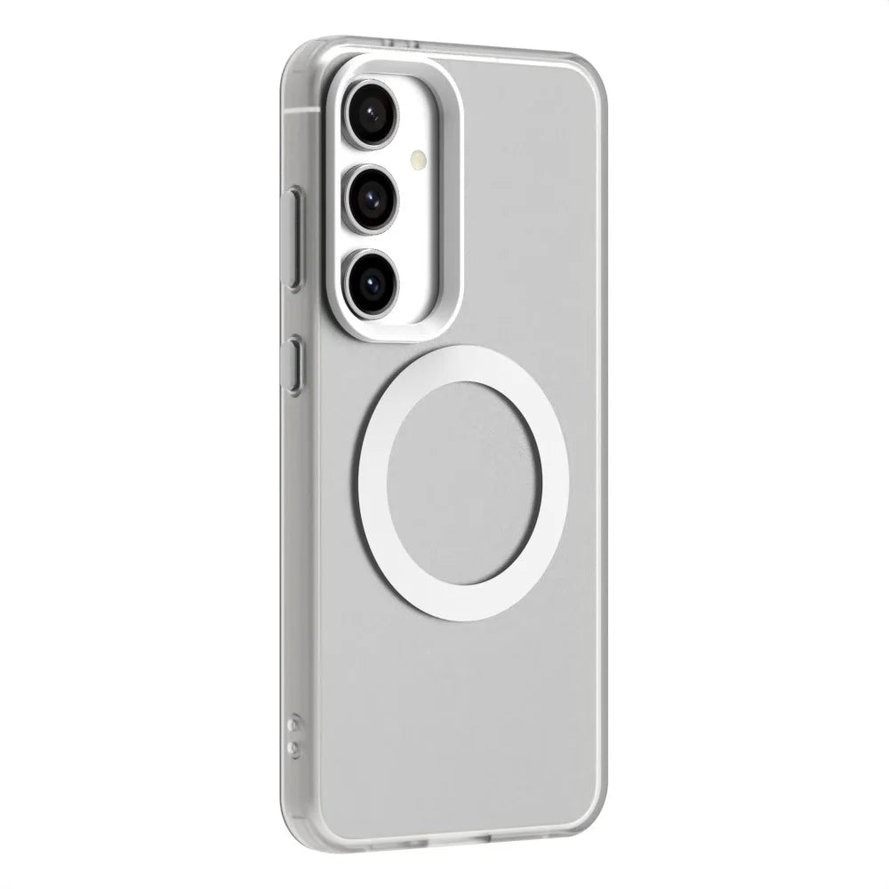 Candy Series For Samsung Galaxy S23 FE Magnetic Case PC+TPU+PET Anti-Drop Phone Cover - White - 4