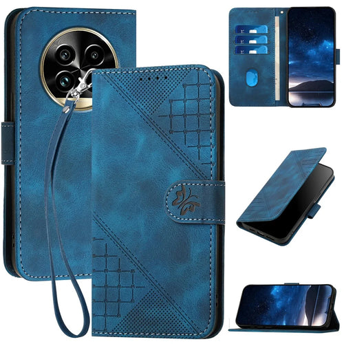 YX0080 For Realme 13 Pro 5G (Global) / 13 Pro+ 5G (Global) Case Butterfly Imprint Leather Wallet Phone Cover - Sapphire - 1