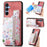 D10 For Samsung Galaxy A16 5G / A16 4G Case Pattern Kickstand Wallet Leather+TPU Phone Cover RFID Blocking - Pink - 1
