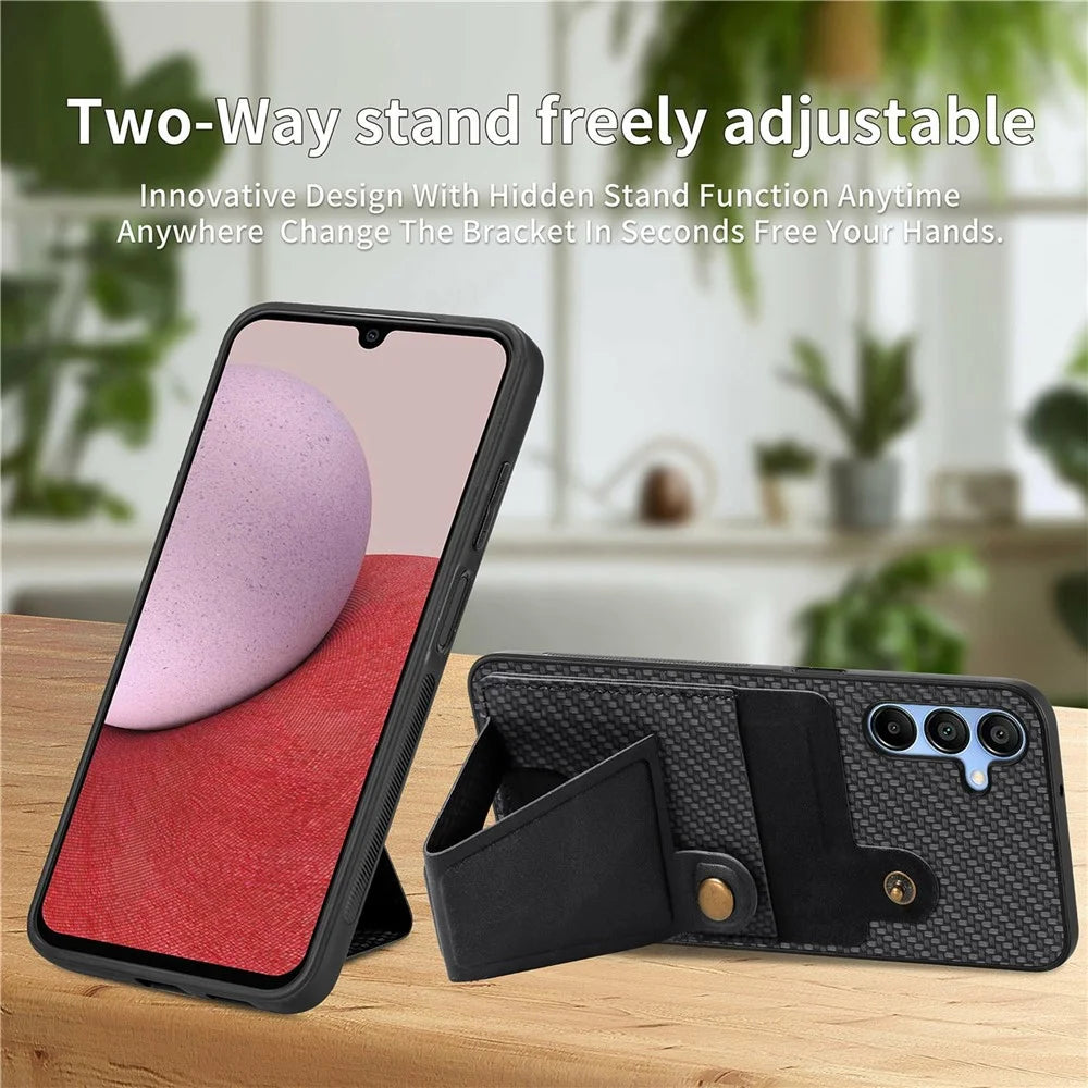 For Samsung Galaxy A16 5G / A16 4G Case K-Shaped Kickstand Leather+PC+TPU Phone Cover - Black - 2
