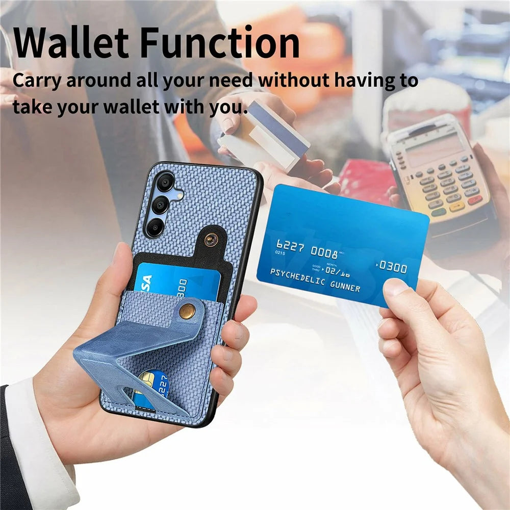 For Samsung Galaxy A16 5G / A16 4G Case K-Shaped Kickstand Leather+PC+TPU Phone Cover - Black - 4