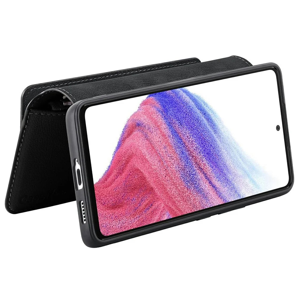 CASENEO MW-02 For Samsung Galaxy A16 5G / A16 4G Case Detachable Magnetic Leather Flip Phone Cover - Black - 3