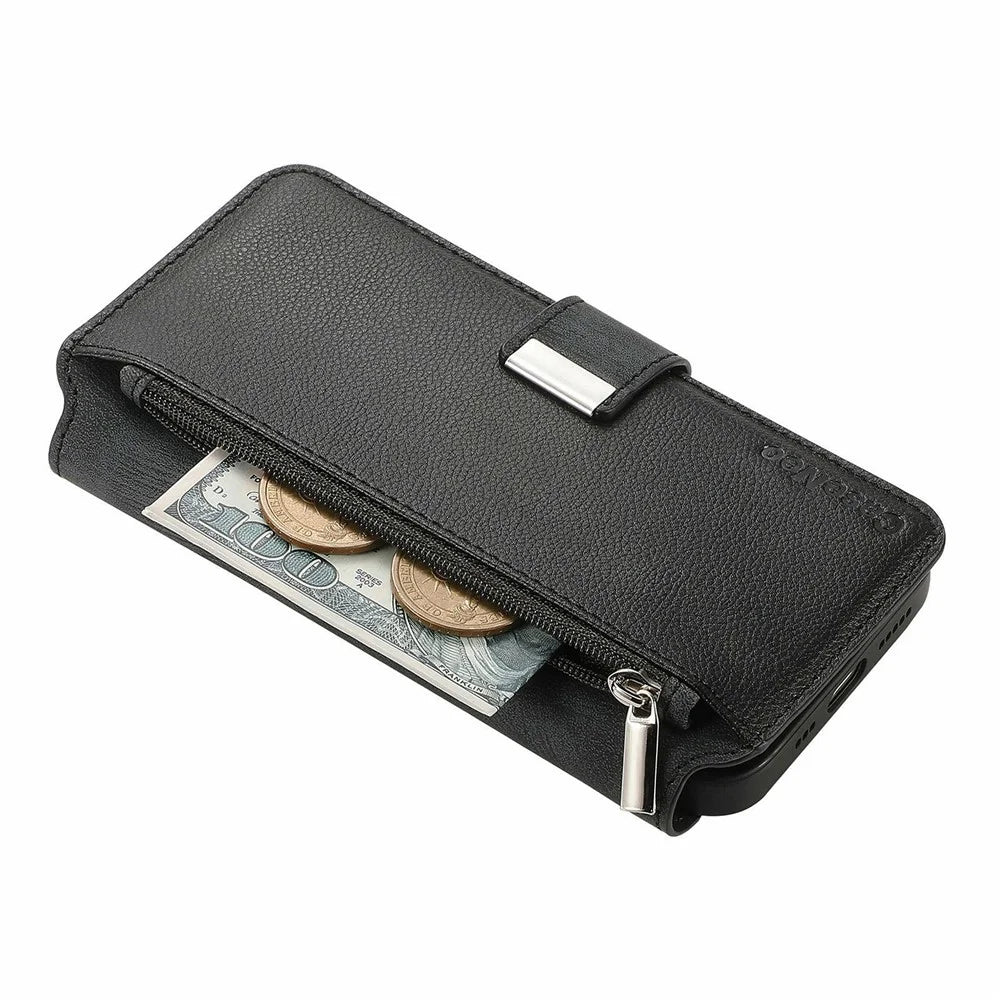 CASENEO MW-02 For Samsung Galaxy A06 4G Case Detachable Magnetic Leather Flip Phone Cover - Black - 4